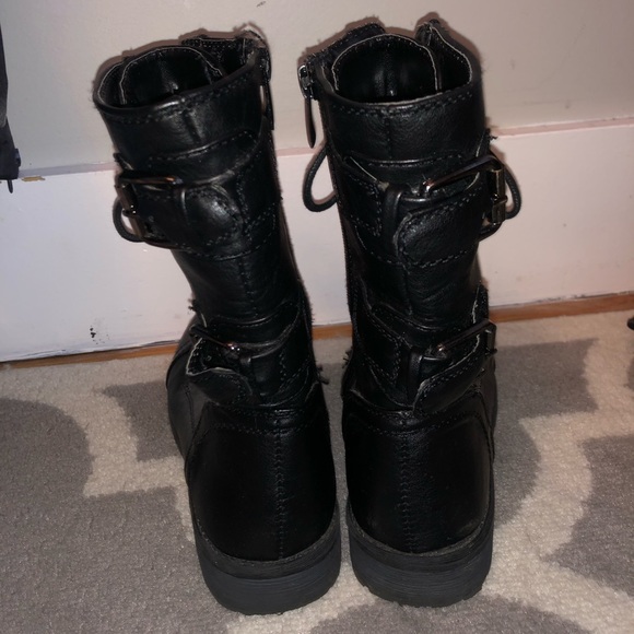 Forever Black Combat Boots - Picture 2 of 5